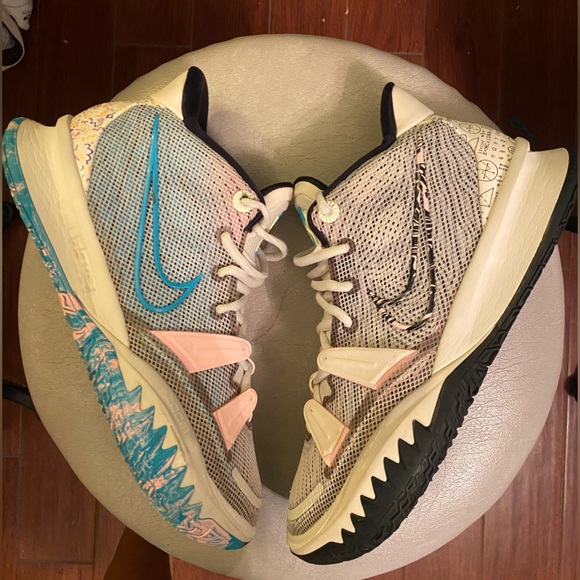 NIKE KYRIE SEVEN EP PALE IVORY/SPLIT DESIGN OFF-WHITE UPPER/CHLORINE BLUE/9.5 main image 13